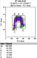 Example of analysis of the PI/BrDU cell cycle with Kaluza and FloJo - 2